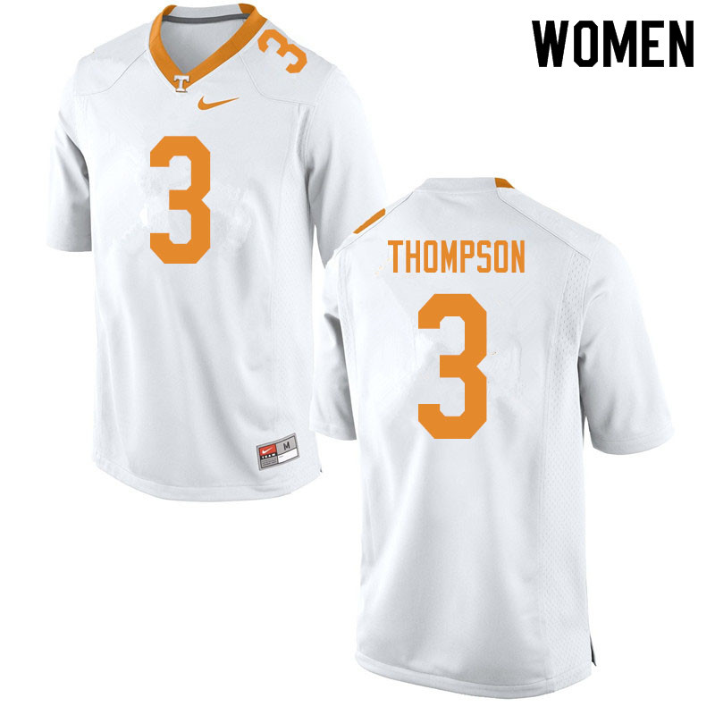 Women #3 Bryce Thompson Tennessee Volunteers College Football Jerseys Sale-White - Click Image to Close